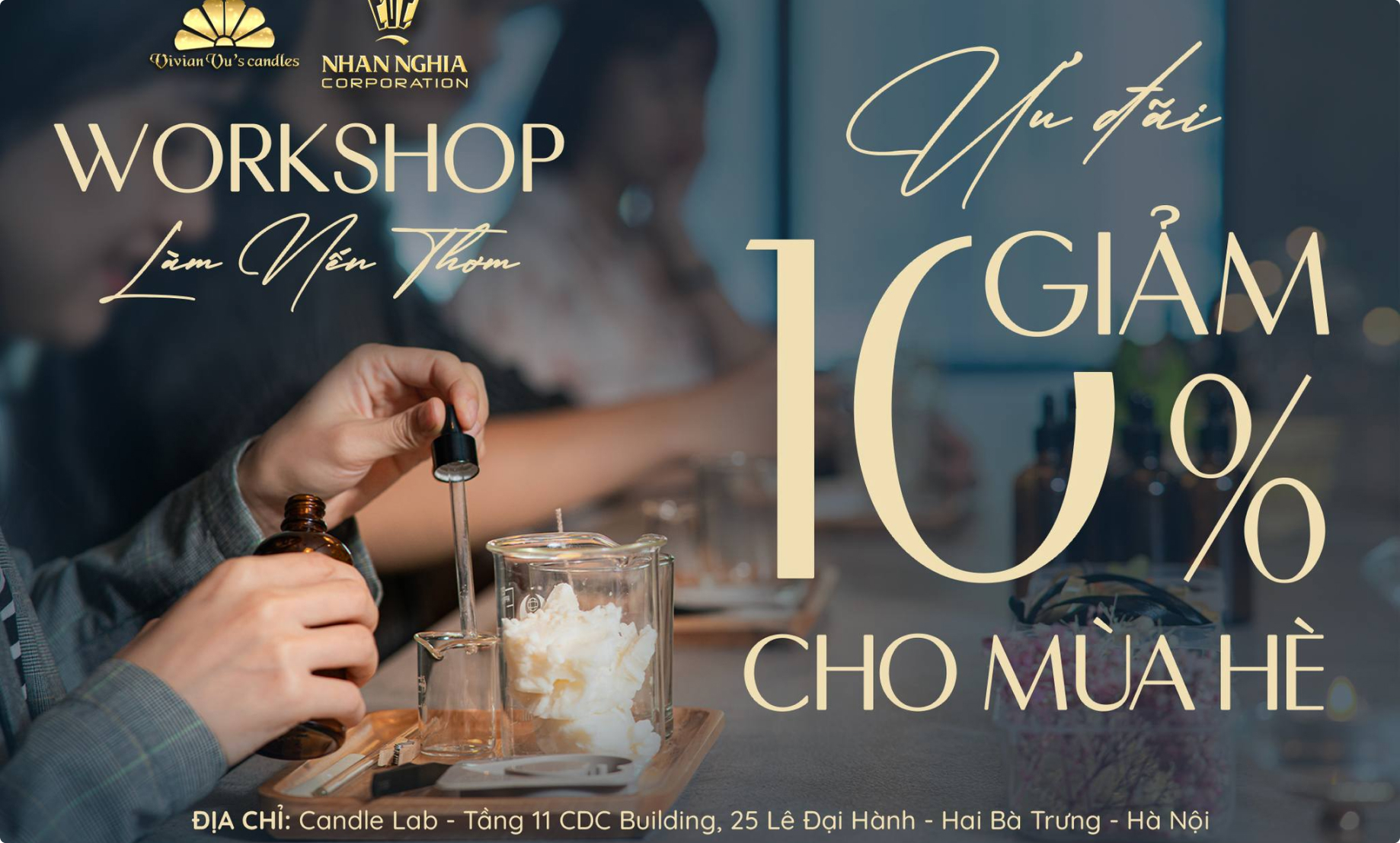 WORKSHOP LÀM NẾN VÀ SÁP THƠM THỦ CÔNG TẠI CDC BUILDING